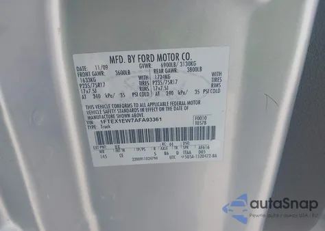 2010 Ford F-150 Stx/Xl from USA, damaged, VIN 1FTEX1EW7AFA93361